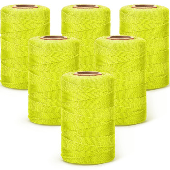 6 Roll Mason Nylon String 500 Feet Nylon Twine Braided Twine String Twine Heavy Duty Outdoor Twine Rope Hanging String Masonry S