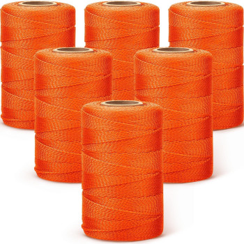 6 Roll Mason Nylon String 500 Feet Nylon Twine Braided Twine String Twine Heavy Duty Outdoor Twine Rope Hanging String Masonry S