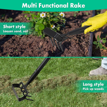 Garden Hoe 62 Inch Long Stirrup Hoe Garden Tools Cultivator For Weeding Heavy Duty Garden Hoe For Gardening Weeding With Adjus