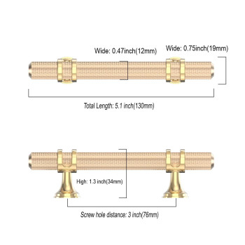 Asidrama 10 Pack 3 Inch76Mm Knurled Brushed Brass Kitchen Cabinet Handles Glod Cabinet Pulls Kitchen Cabinet Hardware Cupboar