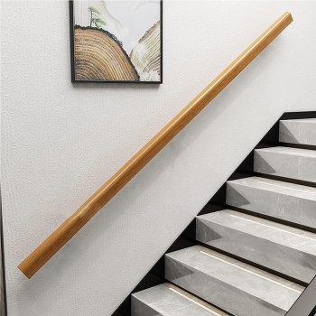 Wooden Stair Handrail Single Piece Handrails Complete Kit With Metal Bracket Safety Antislip Wall Stair Rail For Indoor Elde