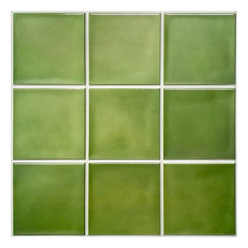 Commomy 10 Pcs Matte 3D Green Peel And Stick Tile 118X118 Ultralight Square Peel And Stick Backsplash For Kitchen Peel An