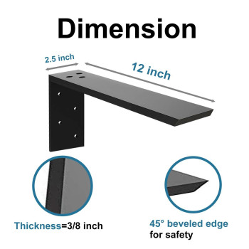 Countertop Support Bracket 2 Pack Heavy Duty Countertop Hidden Bracket Shelf Bracket 12 X 6 X 2 12 Forward L Bracket Meta