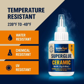 Super Glue For Ceramics And Porcelain 25G Waterproof High Temperature Resistant And No Smell