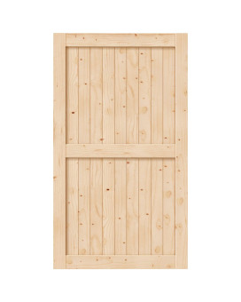 Easelife 54In X 84In Sliding Barn Wood Door Interior Doors Diy Assemblely Solid Natural Spruce Panelled Slab Easy Install Apply