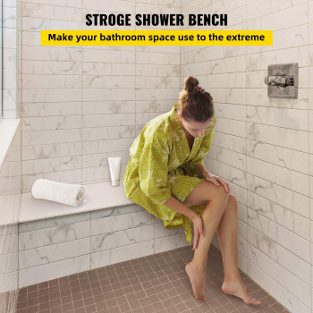 Vevor Ready To Tile Shower Seat 472 X 16 X 20 Corner Shower Bench Factory Waterproof 100 Leak Proof Tileable Shower