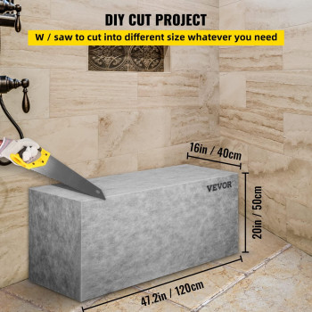 Vevor Ready To Tile Shower Seat 472 X 16 X 20 Corner Shower Bench Factory Waterproof 100 Leak Proof Tileable Shower