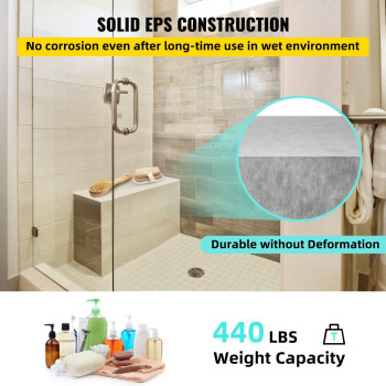 Vevor Ready To Tile Shower Seat 382 X 114 X 20 Corner Shower Bench Factory Waterproof 100 Leak Proof Tileable Showe