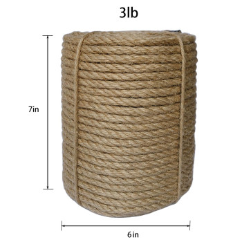 Ilikeec 8Mm Jute Rope 164 Feet Braided Heavy Duty Twine Natural Thick Jute Twine Rope For Cat Scratch Post Craft Diy Artwork