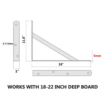 Neodrop 4Pack 18 Inch Heavy Duty Shelf Brackets Thicken Wall Bracket For Garage Floating Storage Shelves Black Powdercoated