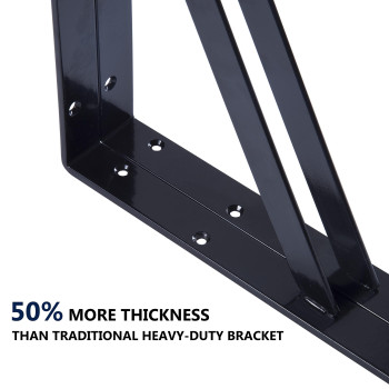 Neodrop 4Pack 18 Inch Heavy Duty Shelf Brackets Thicken Wall Bracket For Garage Floating Storage Shelves Black Powdercoated