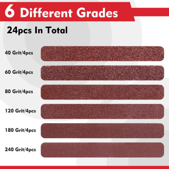 Workpro 24 Pack 12 X 18 Inch Sanding Belts Aluminum Oxide Abrasive Belts 4 Each Of 406080120180240 Grits Belt Sander To