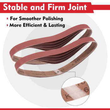 Workpro 36 Pack 1 X 30 Inch Sanding Belts Sandpaper Kit Aluminum Oxide Abrasive Belts 6 Pcs Each Of 6080120180240400 Gri