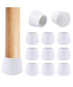 Chair Leg Tips Caps Nonslip 1 Inch Rubber Leg Tips Folding Chair Leg Covers 16 Pcs Chair Leg Floor Protectors Round White