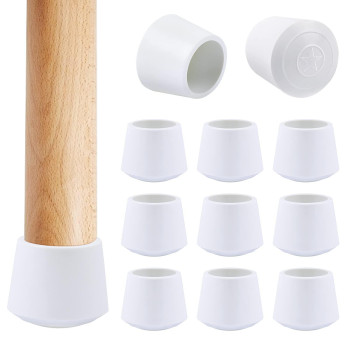 Chair Leg Tips Caps Nonslip 1 Inch Rubber Leg Tips Folding Chair Leg Covers 16 Pcs Chair Leg Floor Protectors Round White