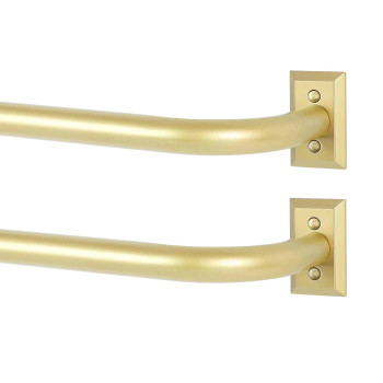 Gold Wrap Around Curtain Rods 2 Pack Gold Curtain Rods For Windows 48 To 84 Inch47Ft Adjustable Blackout Curtain Rod 1 Diam