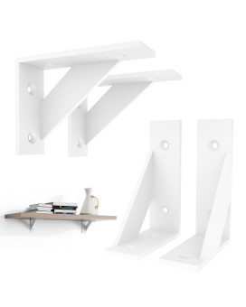 Sogal Small Shelf Bracket With 4 Mounting Ways Wall Mounted Shelf Bracket White Shelf Brackets 3 Inch X 4 Inch 4Pack