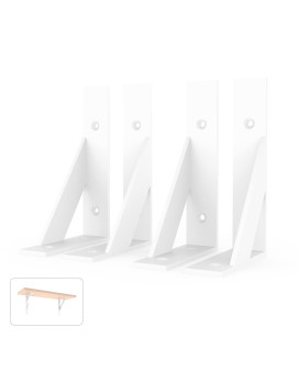 Shelf Brackets White Shelf Bracket 6 Inch X 4 Inch Shelf Support 90 Triangle Angle Brackets For Shelves Heavy Duty Floating She