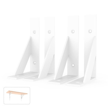 Shelf Brackets White Shelf Bracket 6 Inch X 4 Inch Shelf Support 90 Triangle Angle Brackets For Shelves Heavy Duty Floating She