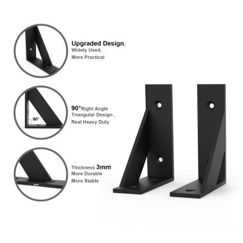 Sogal Shelf Bracket 3 Inch X 4 Inch Black Shelf Brackets Small Shelf Brackets Shelf Support Angle Brackets For Shelves Heavy Du