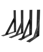 Sogal 8 Inches X 10 Inches Heavy Duty Shelf Brackets Black Shelf Bracket Shelf Support Angle Brackets For Shelves L Brackets Fl