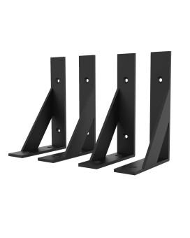 Shelf Bracket 6 Inch X 4 Inch Black Metal Shelf Brackets Shelf Support Angle L Brackets For Shelves Heavy Duty Floating Shelf Br