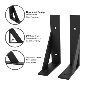 Shelf Bracket 6 Inch X 4 Inch Black Metal Shelf Brackets Shelf Support Angle L Brackets For Shelves Heavy Duty Floating Shelf Br