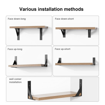 Shelf Bracket 6 Inch X 4 Inch Black Metal Shelf Brackets Shelf Support Angle L Brackets For Shelves Heavy Duty Floating Shelf Br