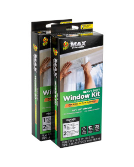 Duck Max Strength Window Insulation Kit Winter Window Seal Kit Fits Patio Doors Large Windows Heavy Duty Shrink Film Insulat