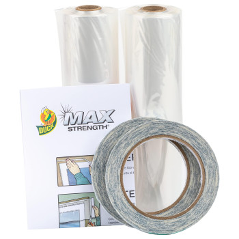 Duck Max Strength Window Insulation Kit Winter Window Seal Kit Fits Up To 10 Windows Heavy Duty Shrink Film Cuts To Size For E