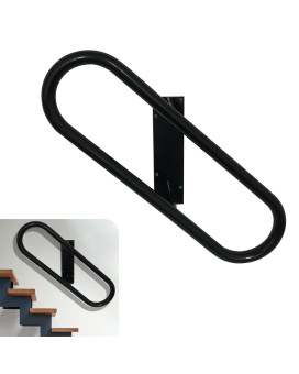 Veelleen Right Side Wall Mounted Handrail For 13 Steps Heavy Duty Hand Railing Grab Bars Ovalshape Safety Handle For Garage