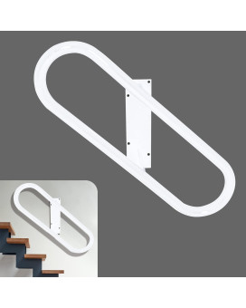 Veelleen Right Side Wall Mounted Handrail For 13 Steps Heavy Duty Hand Railing Grab Bars Ovalshape Safety Handle For Garage