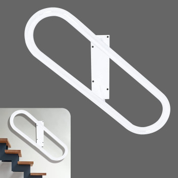 Veelleen Right Side Wall Mounted Handrail For 13 Steps Heavy Duty Hand Railing Grab Bars Ovalshape Safety Handle For Garage