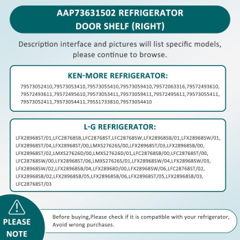 Aap73631502 Refrigerator Door Binaap73631502 Lg Refrigerator Shelf Replacement Right Compatible For Lg Kenmore Elite Refriger