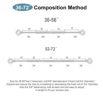 Curtain Rods For Windows 36 To 72 Inch36 Feet 34 Diameter Bronze Drapery Rods With Twisted Cage Finials Size3672 Inch
