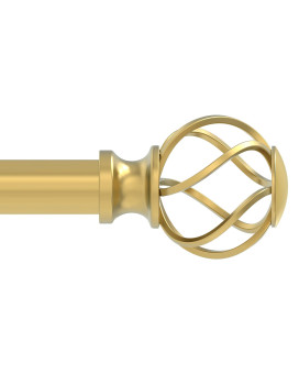 Curtain Rods For Windows 36 To 72 Inch36 Feet 34 Diameter Gold Drapery Rods With Twisted Cage Finials Size3672 Inch