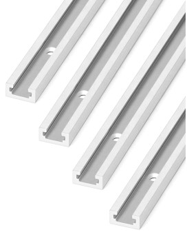 Qwork Aluminum T Track 4 Pack 48 Inch Universal Double Cut Profile T Track With Predrilled Mounting Holes And Screws Woodwork