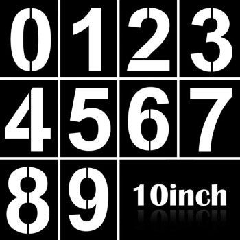 10 Inch Large Number Stencils Kit 09 Address Number Stencil Set Reusable Plastic Number Painting Templates Stencils For Address