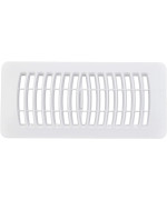 Rocky Mountain Goods 4 X 10 Plastic Vent Register White Heavy Duty Plastic Louvered Design Easy Flow Adjust Lever