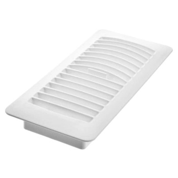 Rocky Mountain Goods 4 X 10 Plastic Vent Register White Heavy Duty Plastic Louvered Design Easy Flow Adjust Lever