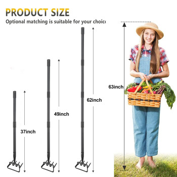 Bsbsbest Hoe Garden Tools 3762 Inch Gardening Tools For Weeding Stirrup Hoe Long Handle For Yard Weed Puller Scuffle Hula Ad