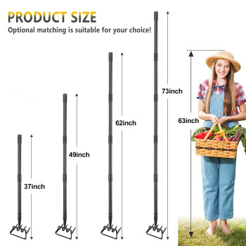 Hoe Garden Tools 3749 Inch Gardening Tools For Weeding Stirrup Hoe Long Handle For Yard Weed Puller Scuffle Hula Adjustable