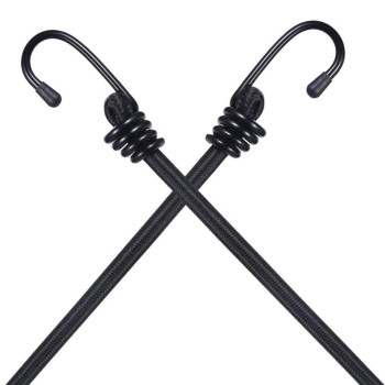 Canking Bungee Cords With Hooks Black 20 Inch 2 Pcs