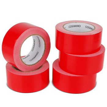 Cosimixo 5Pack Red Heavy Duty Duct Tape 2 Inches X 30 Yards Strong Flexible No Residue Allweather And Tear By Hand Bulk