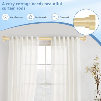 Gold Curtain Rods 28 To 48 Inch234Ft 1 Inch Diameter Heavy Duty Adjustable Modern Decorative Telescoping Window Drapery Rods