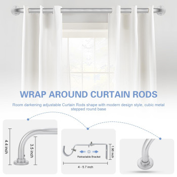 Nickel Wrap Around Curtain Rods Nickel Curtain Rods For Windows 66 To 120 Inch5510Ft Adjustable Blackout Curtain Rod 1 Inch