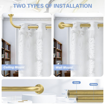 Gold Wrap Around Curtain Rods Gold Curtain Rods For Windows 66 To 120 Inch5510Ft Adjustable Blackout Curtain Rod 1Diameter