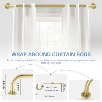 Gold Wrap Around Curtain Rods Gold Curtain Rods For Windows 66 To 120 Inch5510Ft Adjustable Blackout Curtain Rod 1Diameter