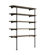 77Tall 14Deep 2Pcs Industrial Retro Wall Mount Iron Pipe Shelf Diy Open Bookshelf Hung Bracket Home Improvement Kitchen Sh