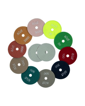 Sali 10 Pack Diamond Polishing Pads 4 Inch Wetdry Granite Stone Polish Pad Kit For Drill Grinder Polisher Polishing Pad For C